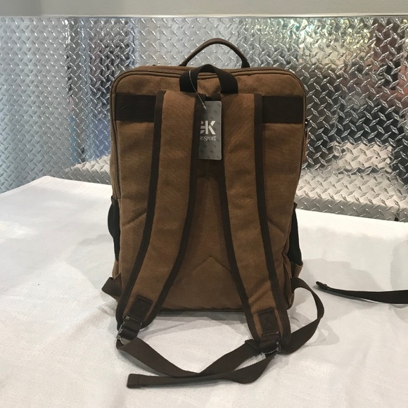 Eurosport Brown Unisex Canvas Backpack - Picture 4 of 6